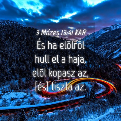 Picture 04 - 3 Mózes 13:41 KAR - És ha elõlrõl hull el a haja, elõl kopasz az, - Bible Verse Picture