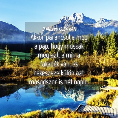Picture 04 - 3 Mózes 13:54 KAR - Akkor parancsolja meg a pap, hogy mossák meg - Bible Verse Picture