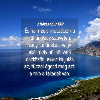Picture 04 - 3 Mózes 13:57 KAR - És ha mégis mutatkozik a ruhán vagy szöveten, - Bible Verse Picture