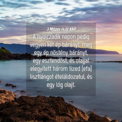 Picture 04 - 3 Mózes 14:10 KAR - A nyolczadik napon pedig vegyen két ép - Bible Verse Picture