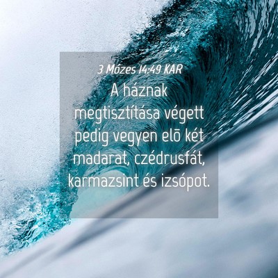 Picture 04 - 3 Mózes 14:49 KAR - A háznak megtisztítása végett pedig vegyen - Bible Verse Picture