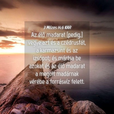 Picture 04 - 3 Mózes 14:6 KAR - Az élõ madarat [pedig,] vegye azt és a - Bible Verse Picture