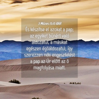 Picture 04 - 3 Mózes 15:15 KAR - És készítse el azokat a pap; az egyiket - Bible Verse Picture
