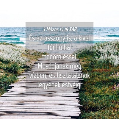 Picture 04 - 3 Mózes 15:18 KAR - És az asszony is, a kivel férfiú hál - Bible Verse Picture