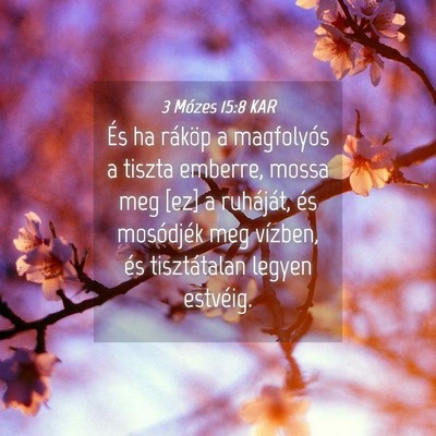 Picture 04 - 3 Mózes 15:8 KAR - És ha ráköp a magfolyós a tiszta emberre, - Bible Verse Picture