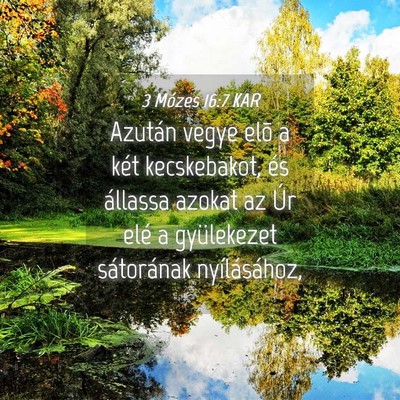 Picture 04 - 3 Mózes 16:7 KAR - Azután vegye elõ a két kecskebakot, és - Bible Verse Picture