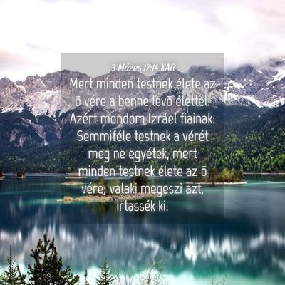 Picture 04 - 3 Mózes 17:14 KAR - Mert minden testnek élete az õ vére a benne - Bible Verse Picture