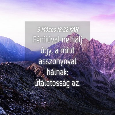 Picture 04 - 3 Mózes 18:22 KAR - Férfiúval ne hálj úgy, a mint asszonynyal - Bible Verse Picture