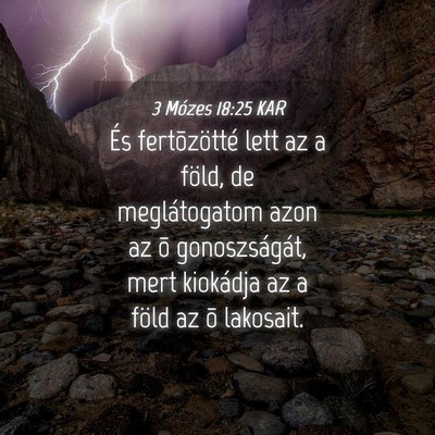Picture 04 - 3 Mózes 18:25 KAR - És fertõzötté lett az a föld, de - Bible Verse Picture