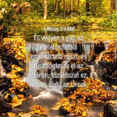 Picture 04 - 3 Mózes 2:9 KAR - És vegyen a pap az ételáldozatból - Bible Verse Picture