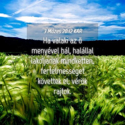 Picture 04 - 3 Mózes 20:12 KAR - Ha valaki az õ menyével hál, halállal - Bible Verse Picture