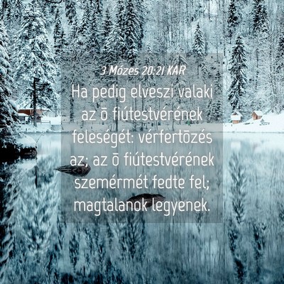 Picture 04 - 3 Mózes 20:21 KAR - Ha pedig elveszi valaki az õ fiútestvérének - Bible Verse Picture