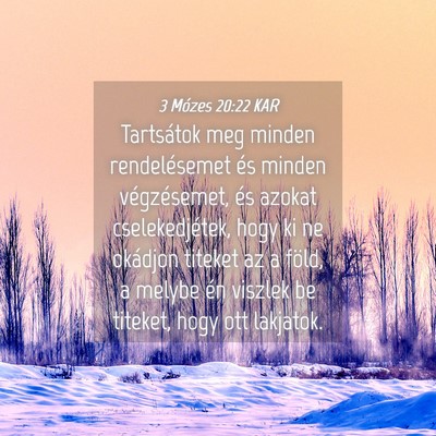 Picture 04 - 3 Mózes 20:22 KAR - Tartsátok meg minden rendelésemet és minden - Bible Verse Picture