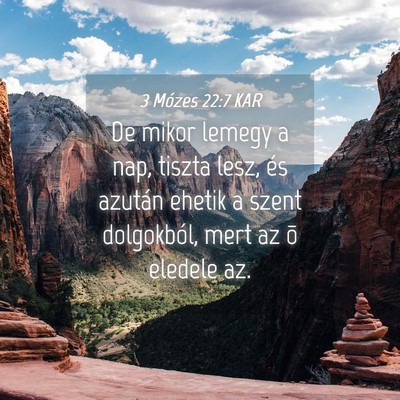Picture 04 - 3 Mózes 22:7 KAR - De mikor lemegy a nap, tiszta lesz, és azután - Bible Verse Picture