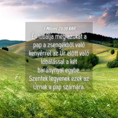 Picture 04 - 3 Mózes 23:20 KAR - És lóbálja meg azokat a pap a zsengékbõl - Bible Verse Picture