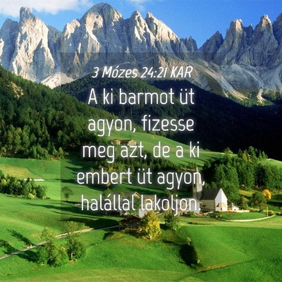 Picture 04 - 3 Mózes 24:21 KAR - A ki barmot üt agyon, fizesse meg azt, de a ki - Bible Verse Picture