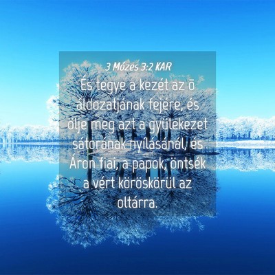 Picture 04 - 3 Mózes 3:2 KAR - És tegye a kezét az õ áldozatjának fejére, - Bible Verse Picture