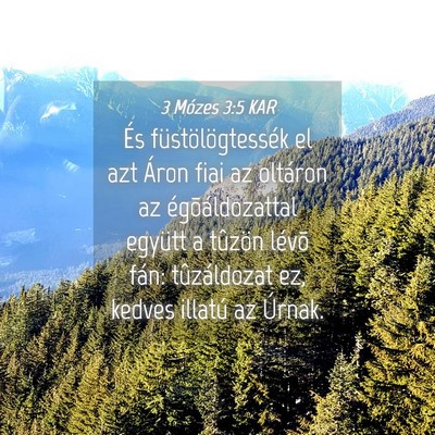 Picture 04 - 3 Mózes 3:5 KAR - És füstölögtessék el azt Áron fiai az - Bible Verse Picture