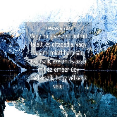 Picture 04 - 3 Mózes 6:3 KAR - Vagy ha elveszett holmit talált, és eltagadja, - Bible Verse Picture