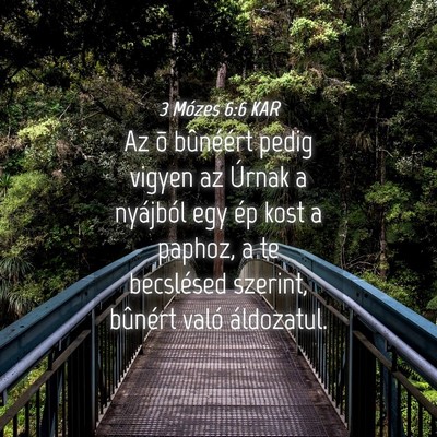 Picture 04 - 3 Mózes 6:6 KAR - Az õ bûnéért pedig vigyen az Úrnak a - Bible Verse Picture