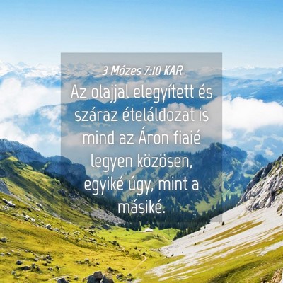 Picture 04 - 3 Mózes 7:10 KAR - Az olajjal elegyített és száraz ételáldozat - Bible Verse Picture