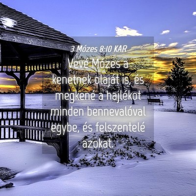 Picture 04 - 3 Mózes 8:10 KAR - Vevé Mózes a kenetnek olaját is, és megkené - Bible Verse Picture