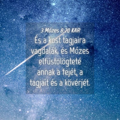 Picture 04 - 3 Mózes 8:20 KAR - És a kost tagjaira vagdalák, és Mózes - Bible Verse Picture