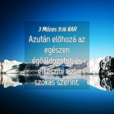 Picture 04 - 3 Mózes 9:16 KAR - Azután elõhozá az egészen égõáldozatot, - Bible Verse Picture