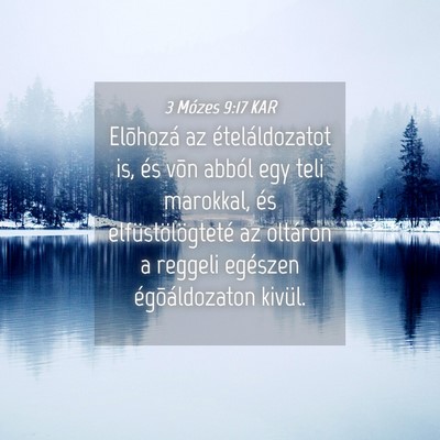 Picture 04 - 3 Mózes 9:17 KAR - Elõhozá az ételáldozatot is, és võn abból - Bible Verse Picture
