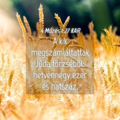 Picture 04 - 4 Mózes 1:27 KAR - A kik megszámláltattak Júda törzsébõl: - Bible Verse Picture