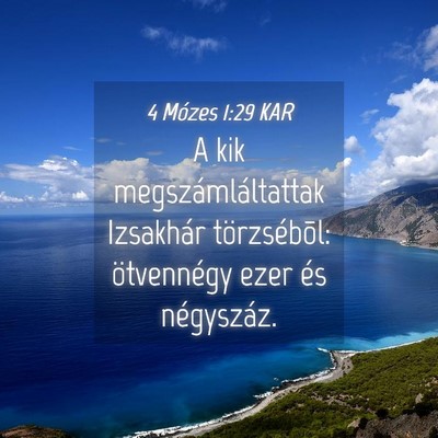 Picture 04 - 4 Mózes 1:29 KAR - A kik megszámláltattak Izsakhár törzsébõl: - Bible Verse Picture