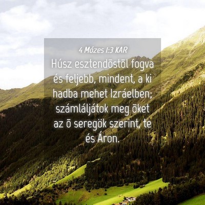 Picture 04 - 4 Mózes 1:3 KAR - Húsz esztendõstõl fogva és feljebb, mindent, - Bible Verse Picture