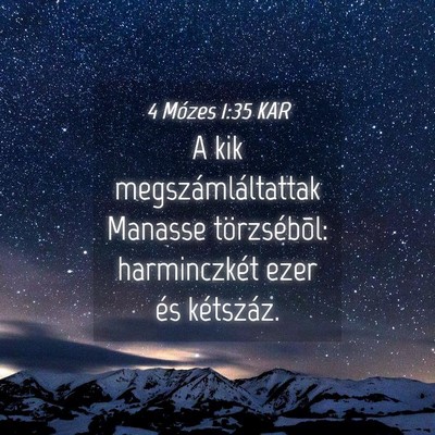 Picture 04 - 4 Mózes 1:35 KAR - A kik megszámláltattak Manasse törzsébõl: - Bible Verse Picture