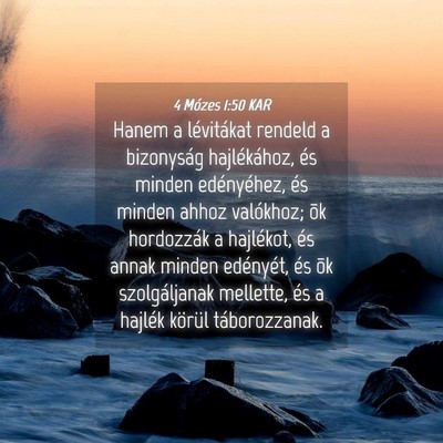 Picture 04 - 4 Mózes 1:50 KAR - Hanem a lévitákat rendeld a bizonyság - Bible Verse Picture