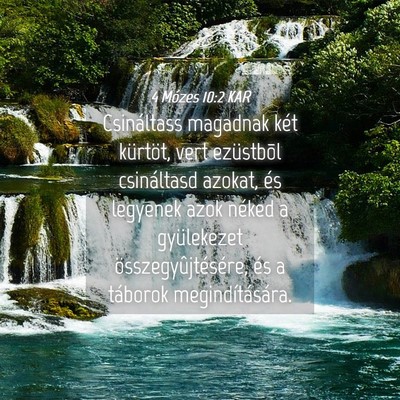 Picture 04 - 4 Mózes 10:2 KAR - Csináltass magadnak két kürtöt, vert - Bible Verse Picture