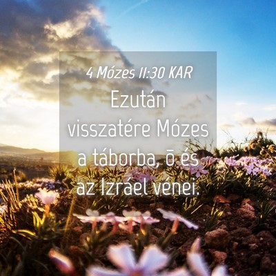 Picture 04 - 4 Mózes 11:30 KAR - Ezután visszatére Mózes a táborba, õ és az - Bible Verse Picture