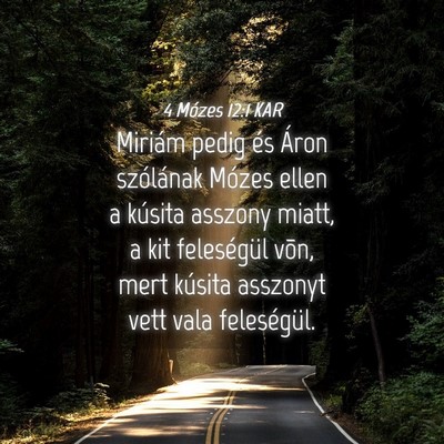 Picture 04 - 4 Mózes 12:1 KAR - Miriám pedig és Áron szólának Mózes ellen a - Bible Verse Picture