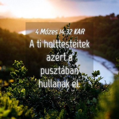 Picture 04 - 4 Mózes 14:32 KAR - A ti holttesteitek azért a pusztában hullanak - Bible Verse Picture