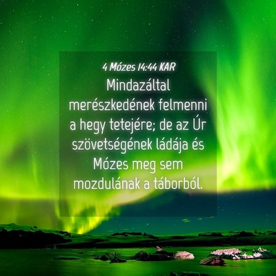 Picture 04 - 4 Mózes 14:44 KAR - Mindazáltal merészkedének felmenni a hegy - Bible Verse Picture