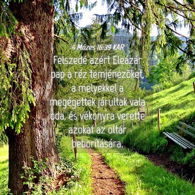 Picture 04 - 4 Mózes 16:39 KAR - Felszedé azért Eleázár pap a réz - Bible Verse Picture