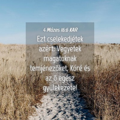 Picture 04 - 4 Mózes 16:6 KAR - Ezt cselekedjétek azért: Vegyetek magatoknak - Bible Verse Picture