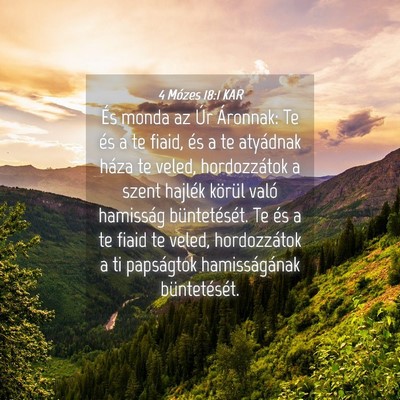 Picture 04 - 4 Mózes 18:1 KAR - És monda az Úr Áronnak: Te és a te fiaid, és - Bible Verse Picture