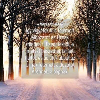 Picture 04 - 4 Mózes 18:28 KAR - Így vigyetek ti is felemelt áldozatot az Úrnak - Bible Verse Picture