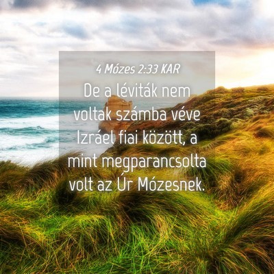 Picture 04 - 4 Mózes 2:33 KAR - De a léviták nem voltak számba véve Izráel - Bible Verse Picture
