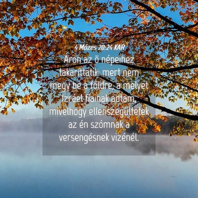 Picture 04 - 4 Mózes 20:24 KAR - Áron az õ népeihez takaríttatik: mert nem - Bible Verse Picture