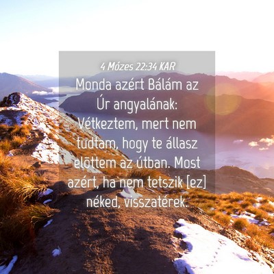 Picture 04 - 4 Mózes 22:34 KAR - Monda azért Bálám az Úr angyalának: - Bible Verse Picture