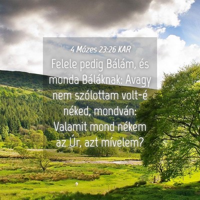 Picture 04 - 4 Mózes 23:26 KAR - Felele pedig Bálám, és monda Báláknak: Avagy - Bible Verse Picture
