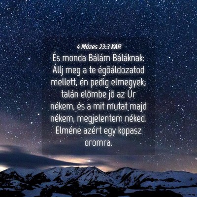 Picture 04 - 4 Mózes 23:3 KAR - És monda Bálám Báláknak: Állj meg a te - Bible Verse Picture