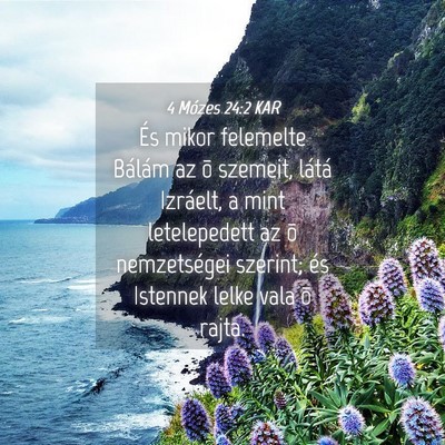Picture 04 - 4 Mózes 24:2 KAR - És mikor felemelte Bálám az õ szemeit, látá - Bible Verse Picture