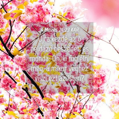Picture 04 - 4 Mózes 24:23 KAR - Újra kezdé az õ példázó beszédét, és - Bible Verse Picture